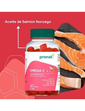 Suplemento Omega 3 infantil Pronat con omega 3, dha, epa y vitamina e sabor diferentes sabores de 120 gomitas