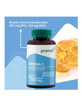 Suplemento Omega 3 (Aceite de pescado) Pronat Pronat de 100 cápsulas