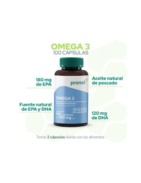 Suplemento Omega 3 (Aceite de pescado) Pronat Pronat de 100 cápsulas