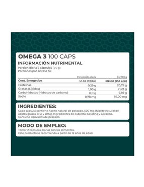 Suplemento Omega 3 (Aceite de pescado) Pronat Pronat de 100 cápsulas