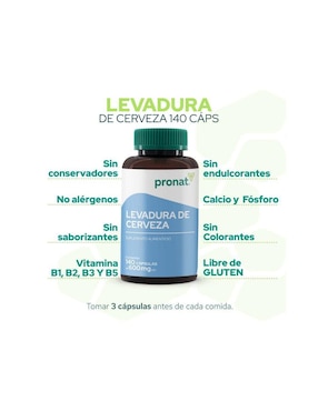 Suplemento Levadura de cerveza Pronat de 140 cápsulas