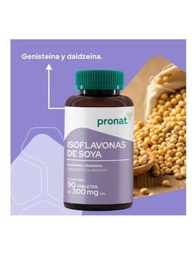 Suplemento Isoflavonas de soya Pronat con isoflavonas de 90 tabletas