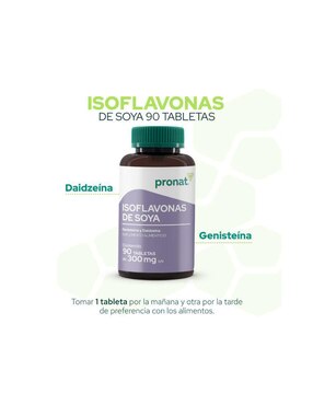 Suplemento Isoflavonas de soya Pronat con isoflavonas de 90 tabletas