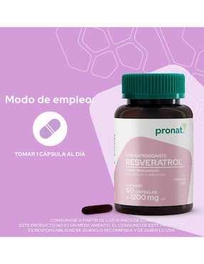 Suplemento Antioxidante con Resveratrol Pronat Pronat con resveratrol de 60 cápsulas