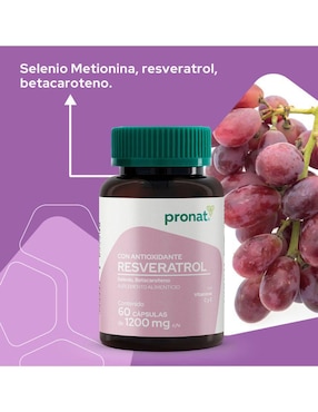Suplemento Antioxidante con Resveratrol Pronat Pronat con resveratrol de 60 cápsulas