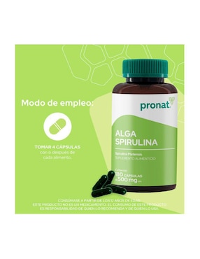 Suplemento Alga spirulina Pronat Pronat de 180 cápsulas
