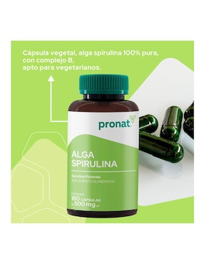 Suplemento Alga spirulina Pronat Pronat de 180 cápsulas