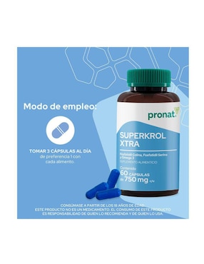 Suplemento SuperKrol Xtra Pronat Pronat con omega 3 de 60 cápsulas