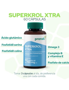 Suplemento SuperKrol Xtra Pronat Pronat con omega 3 de 60 cápsulas