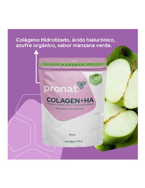 Suplemento Colagen + HA Pronat Pronat sabor manzana verde de 500 g