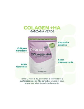 Suplemento Colagen + HA Pronat Pronat sabor manzana verde de 500 g