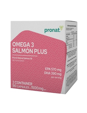 Omega 3 Salmón Plus Pronat Con ácido Eicosapentaenoico 180 Capsulas