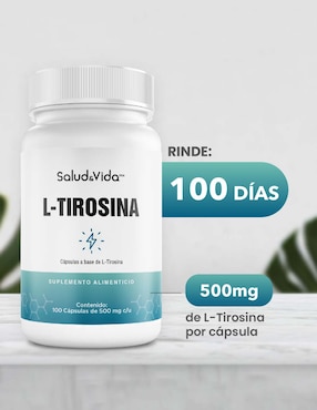 L-Tirosina - S&V - Salud & Vida Mx sabor original de 100 cápsulas