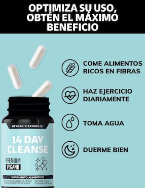 14 Day Colon Cleanse Detox Cascara Sagrada, Probióticos Beyond Vitamins de 28 cápsulas
