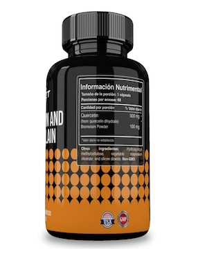 Quercetin and Bromelain Reset Nutrition con quercetina y bromelia sabor natural de 60 cápsulas