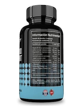 Thyroid Support Reset Nutrition con tirosina magnesio chisandra sabor natural de 60 cápsulas