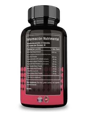 Horny Goat Weed Reset Nutrition con tribulus tongkat ali y maca sabor natural de 60 cápsulas