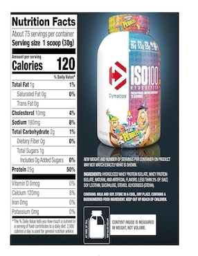 Proteina Suero De Leche Dymatize Iso 100 100% aislado e hidrolizado Dymatize Iso 100 sabor original de 2.2 kg