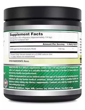 Gaba powder Amazing Nutrition con gaba sabor natural de 500 g