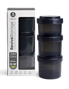 Contenedor 3 Piezas Smartshake De Plástico Revive Con Tapa Rosca 550 Ml