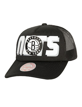 Gorra Visera Curva Mitchell & Ness Billboard Trucker NBA Brooklyn Nets Para Hombre