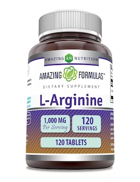 L-Arginine Amazing Nutrition con arginina sabor natural de 120 tabletas