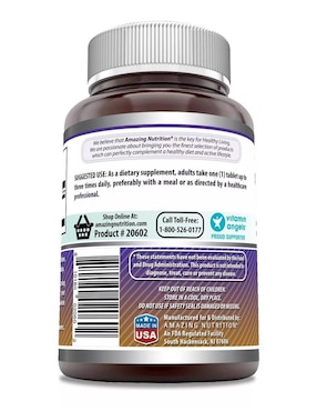 L-Arginine Amazing Nutrition con arginina sabor natural de 120 tabletas