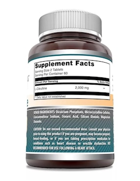 L-Citrulline Amazing Nutrition con citrulina sabor natural de 120 cápsulas