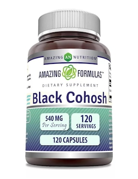 Black Cohosh Amazing Nutrition con cohosh negro sabor natural de 120 cápsulas