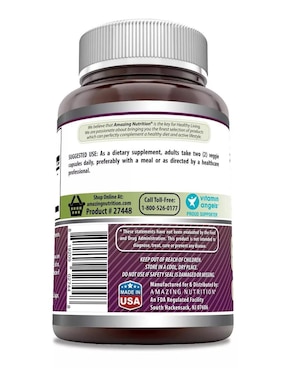 Grape Seed Extract Amazing Nutrition con extracto de semilla de uva sabor natural de 240 cápsulas