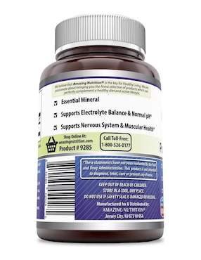 Potassium Gluconate Amazing Nutrition con gluconato de potasio sabor natural de 250 tabletas