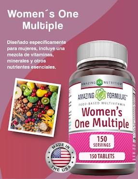 Womens' One Multiple Amazing Nutrition con multivitaminico sabor natural de 150 tabletas