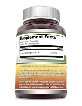 Ginseng Complex Amazing Nutrition sabor natural de 120 cápsulas
