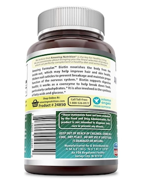 Biotin Amazing Nutrition con biotina sabor natural de 120 tabletas