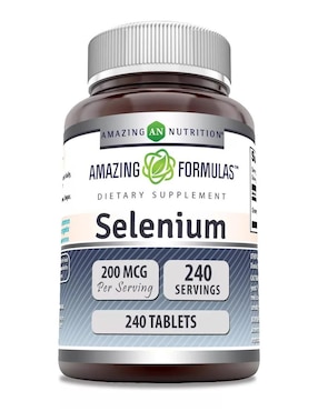 Selenium Amazing Nutrition con selenio sabor natural de 240 tabletas