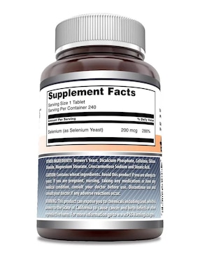 Selenium Amazing Nutrition con selenio sabor natural de 240 tabletas