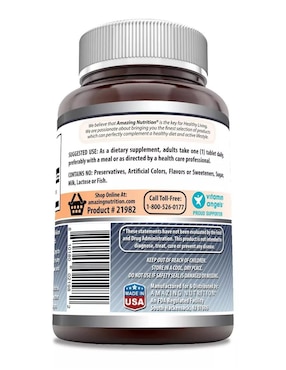 Selenium Amazing Nutrition con selenio sabor natural de 240 tabletas