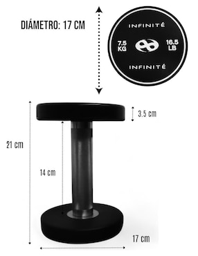 Mancuerna de peso fijo Infinité 7.5 kg 2 piezas