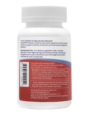Fertilaid For Women Fertilidad Fairhaven Health con multivitaminico sabor natural de 90 cápsulas