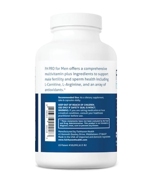 Fh Pro For Men Fertilidad Fairhaven Health con multivitaminico sabor natural de 180 Cápsulas
