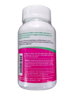 Peapod Prenatal Fairhaven Health con multivitaminico sabor natural de 60 tabletas