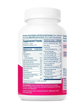 Multivitamin Complete Chewable Bariatric Fusion sabor cereza de 120 tabletas