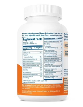 Multivitamin Complete Chewable Bariatric Fusion sabor naranja de 120 tabletas