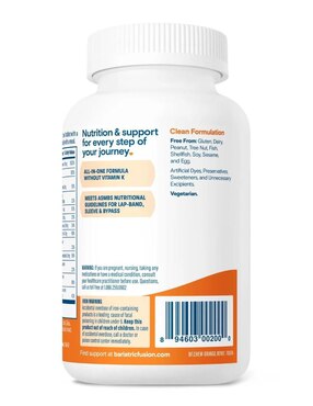Multivitamin Complete Chewable Bariatric Fusion sabor naranja de 120 tabletas