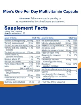 One per day Men Bariatric Fusion con multivitaminico sabor natural de 30 cápsulas