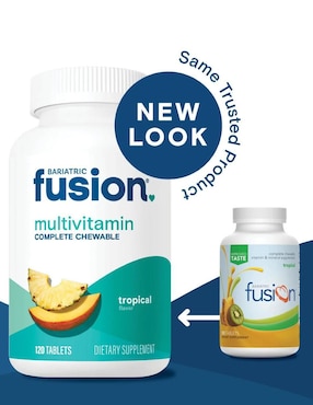 Multivitamin Complete Chewable Bariatric Fusion sabor frutas tropicales de 120 tabletas