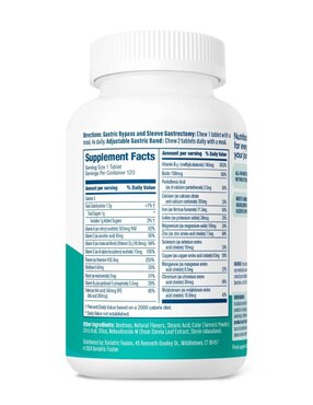 Multivitamin Complete Chewable Bariatric Fusion sabor frutas tropicales de 120 tabletas