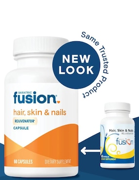 Hair Skin Nails Bariátrico Bariatric Fusion con biotina, zinc, vitamina b12 sabor natural de 60 cápsulas