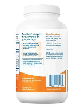 Calcium citrate Bariátrico Bariatric Fusion con calcio sabor naranja de 124 tabletas
