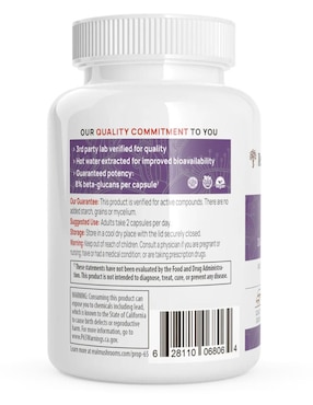 Salud Digestiva Real Mushrooms con chaga sabor natural de 300 cápsulas